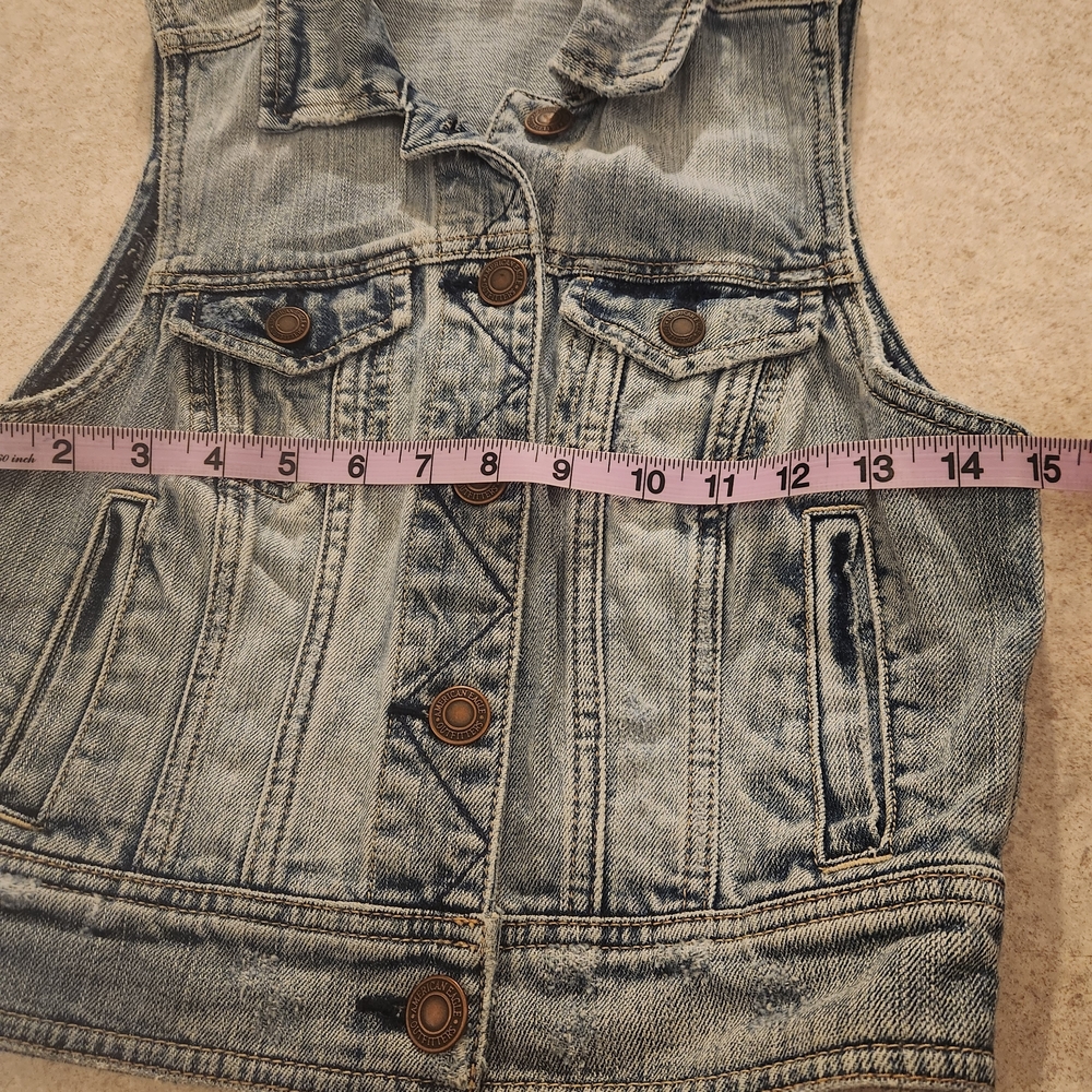 Y2K American Eagle Jeans / Denim Button Down Vest Size Sm. Good Used Conditions - Picture 9 of 10